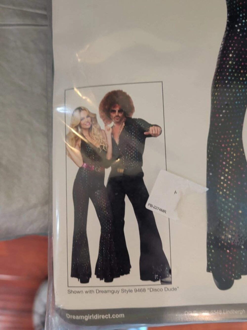 Dreamgirl Black Sequin-Spot Jumpsuit with Pink Belt - Picture 10 of 12